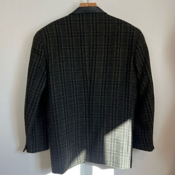 Vintage Trek Plaid Preppy Academia Blazer Jacket Shacket Oversized L XL Leather - Picture 5 of 15